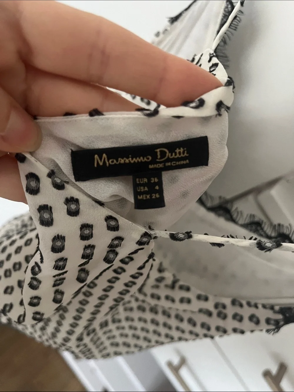 Massimo Dutti spaghetti strap top. Black and white